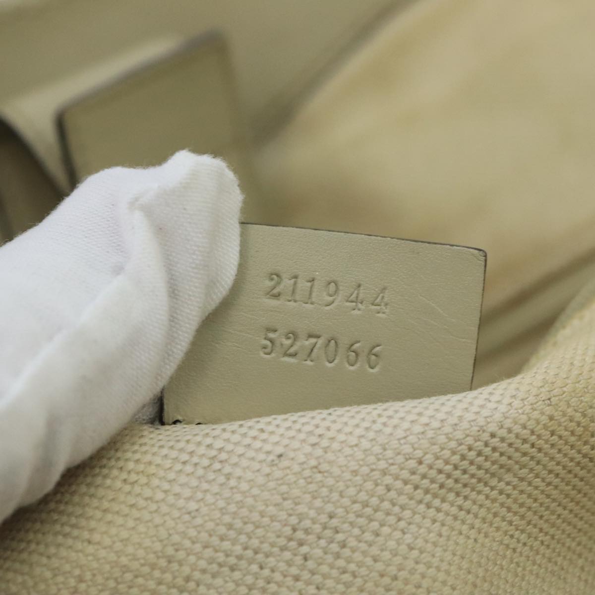GUCCI GG Canvas Tote Bag Beige Gold 211944  98334