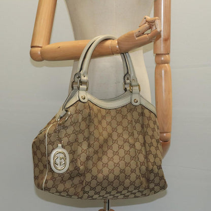GUCCI GG Canvas Tote Bag Beige Gold 211944  98334