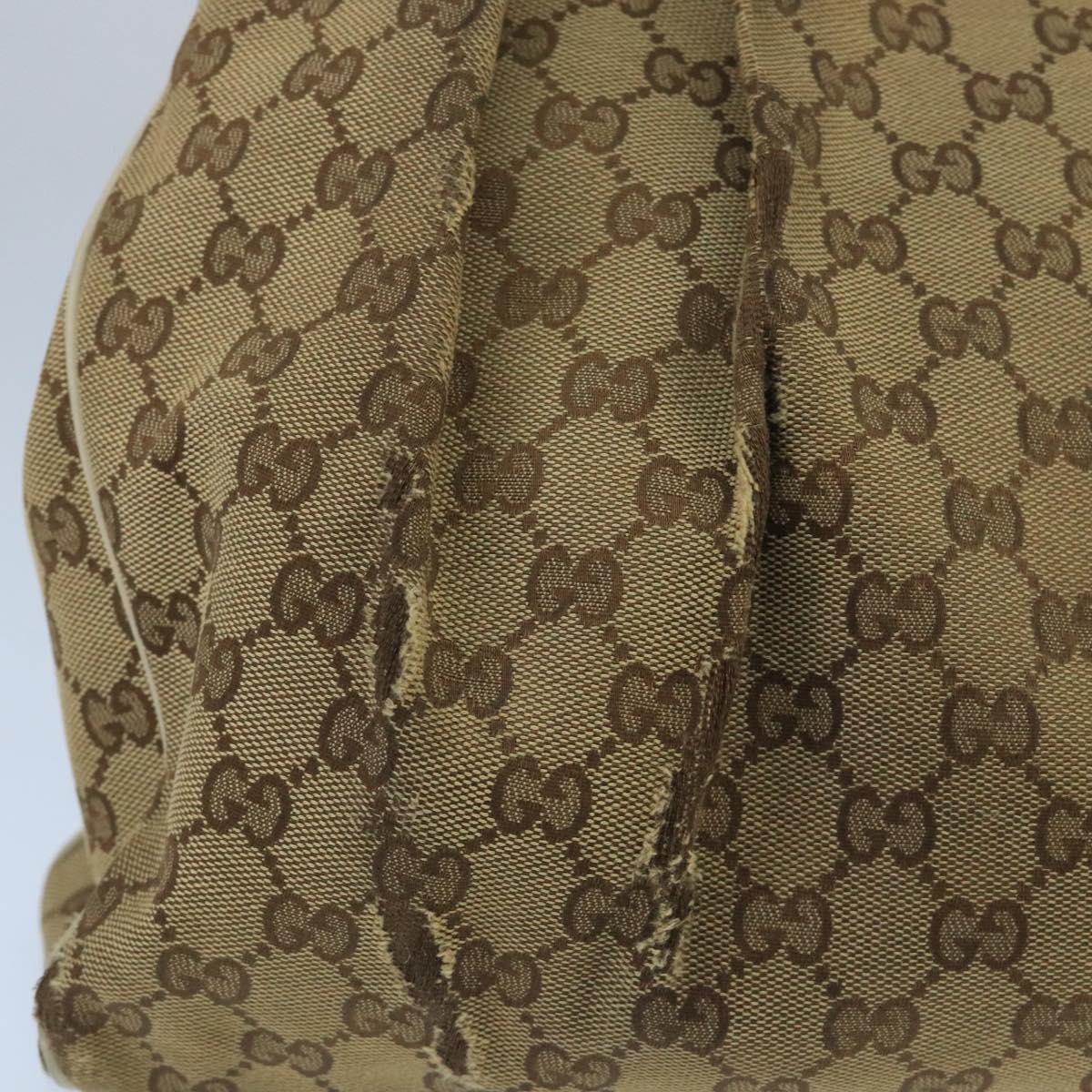 GUCCI GG Canvas Tote Bag Beige Gold 211944  98334