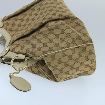 GUCCI GG Canvas Tote Bag Beige Gold 211944  98334