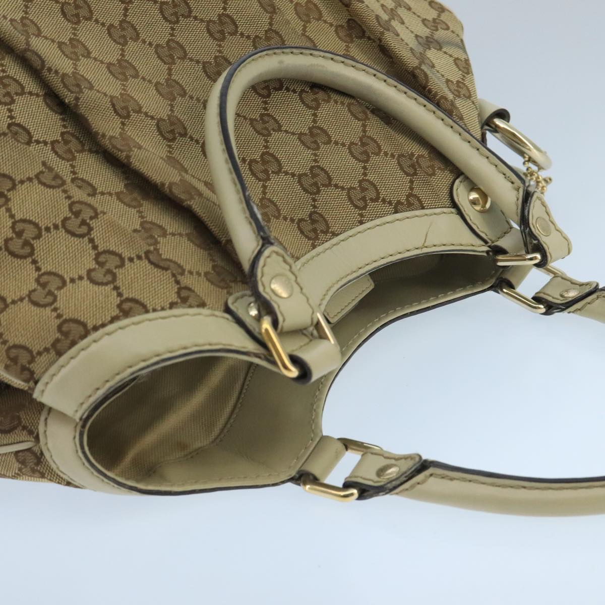 GUCCI GG Canvas Tote Bag Beige Gold 211944  98334