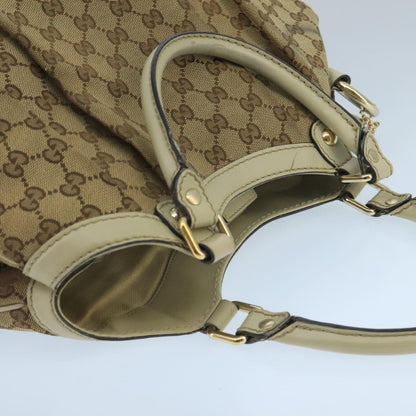 GUCCI GG Canvas Tote Bag Beige Gold 211944  98334