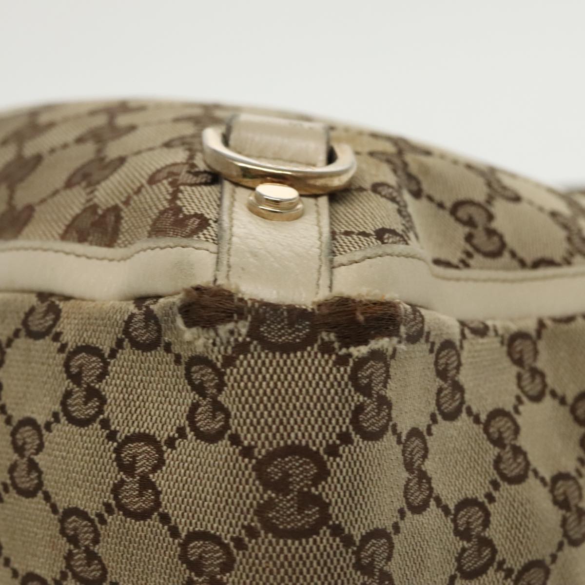 GUCCI GG Canvas Tote Bag Beige Gold 170004  98399