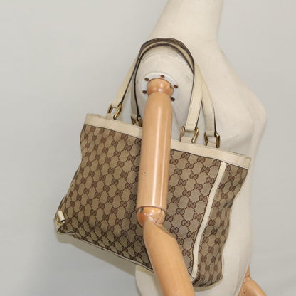GUCCI GG Canvas Tote Bag Beige Gold 170004  98399