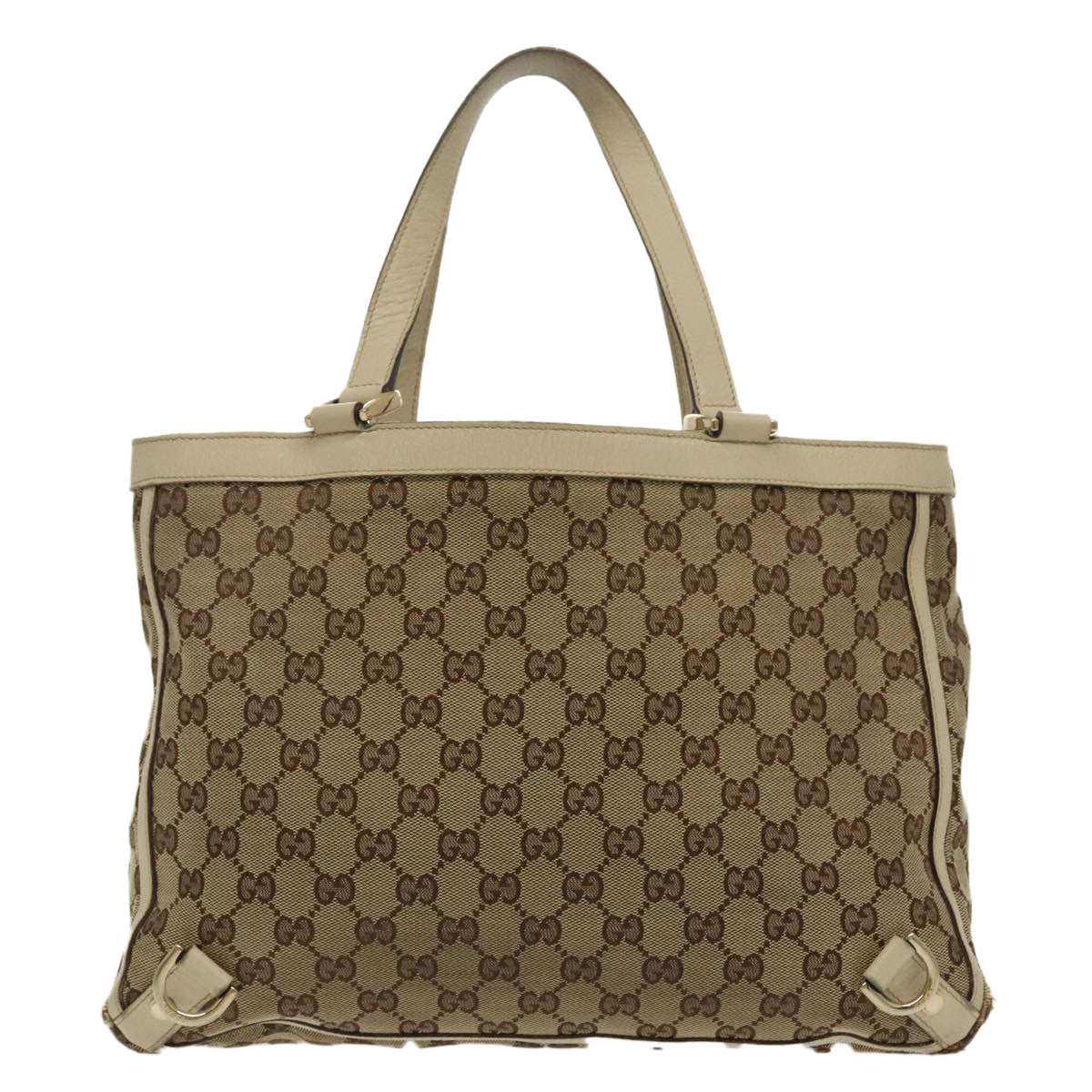 GUCCI GG Canvas Tote Bag Beige Gold 170004  98399