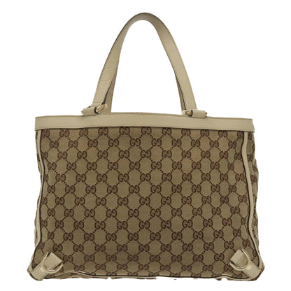 GUCCI GG Canvas Tote Bag Beige Gold 170004  98399