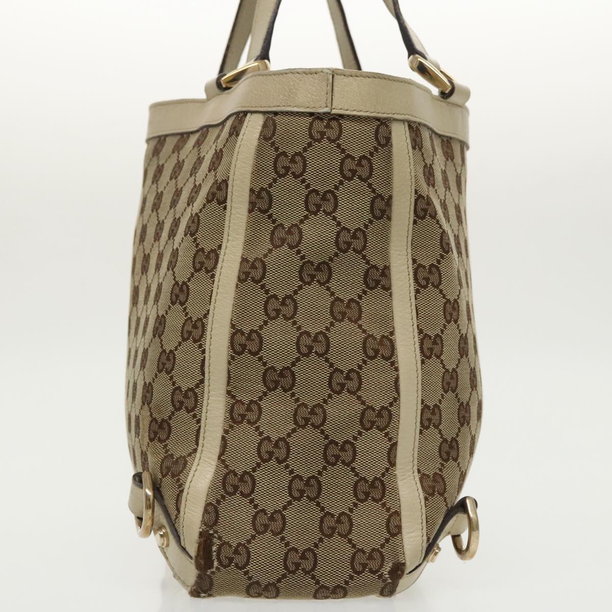 GUCCI GG Canvas Tote Bag Beige Gold 170004  98399
