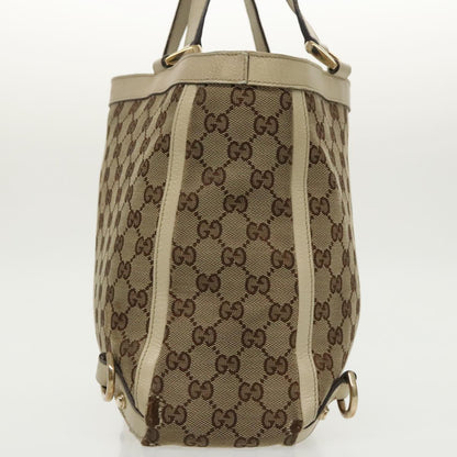GUCCI GG Canvas Tote Bag Beige Gold 170004  98399
