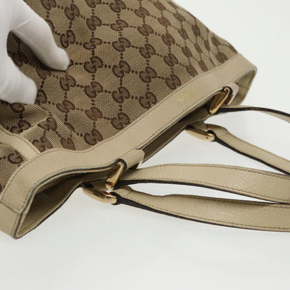 GUCCI GG Canvas Tote Bag Beige Gold 170004  98399