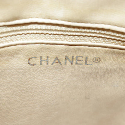 CHANEL Matelasse Chain Shoulder Bag Lamb Skin Beige Gold CC 98416
