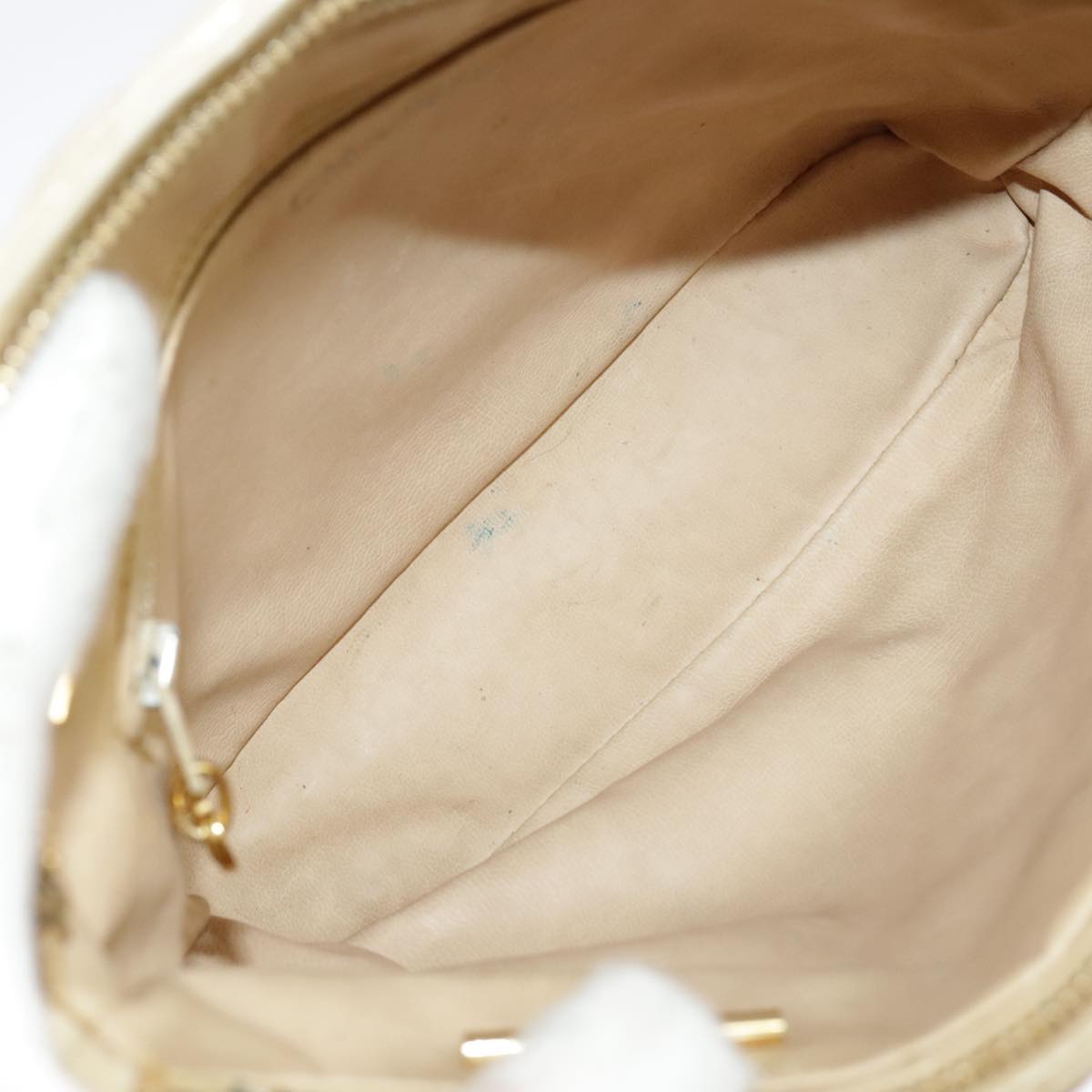 CHANEL Matelasse Chain Shoulder Bag Lamb Skin Beige Gold CC 98416