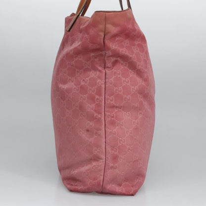 GUCCI GG Canvas Tote Bag Nylon Pink Silver 295252  98421