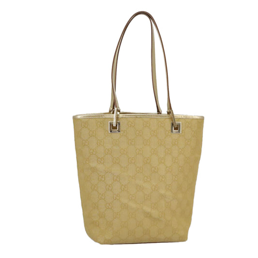 GUCCI GG Canvas Tote Bag Gold Tone Gold 002 1099  98426