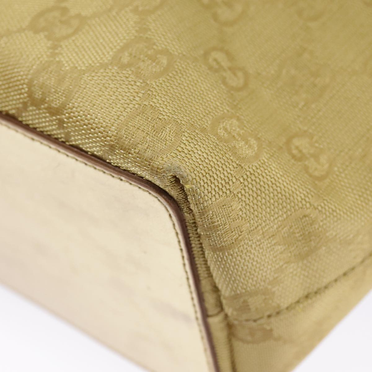 GUCCI GG Canvas Tote Bag Gold Tone Gold 002 1099  98426