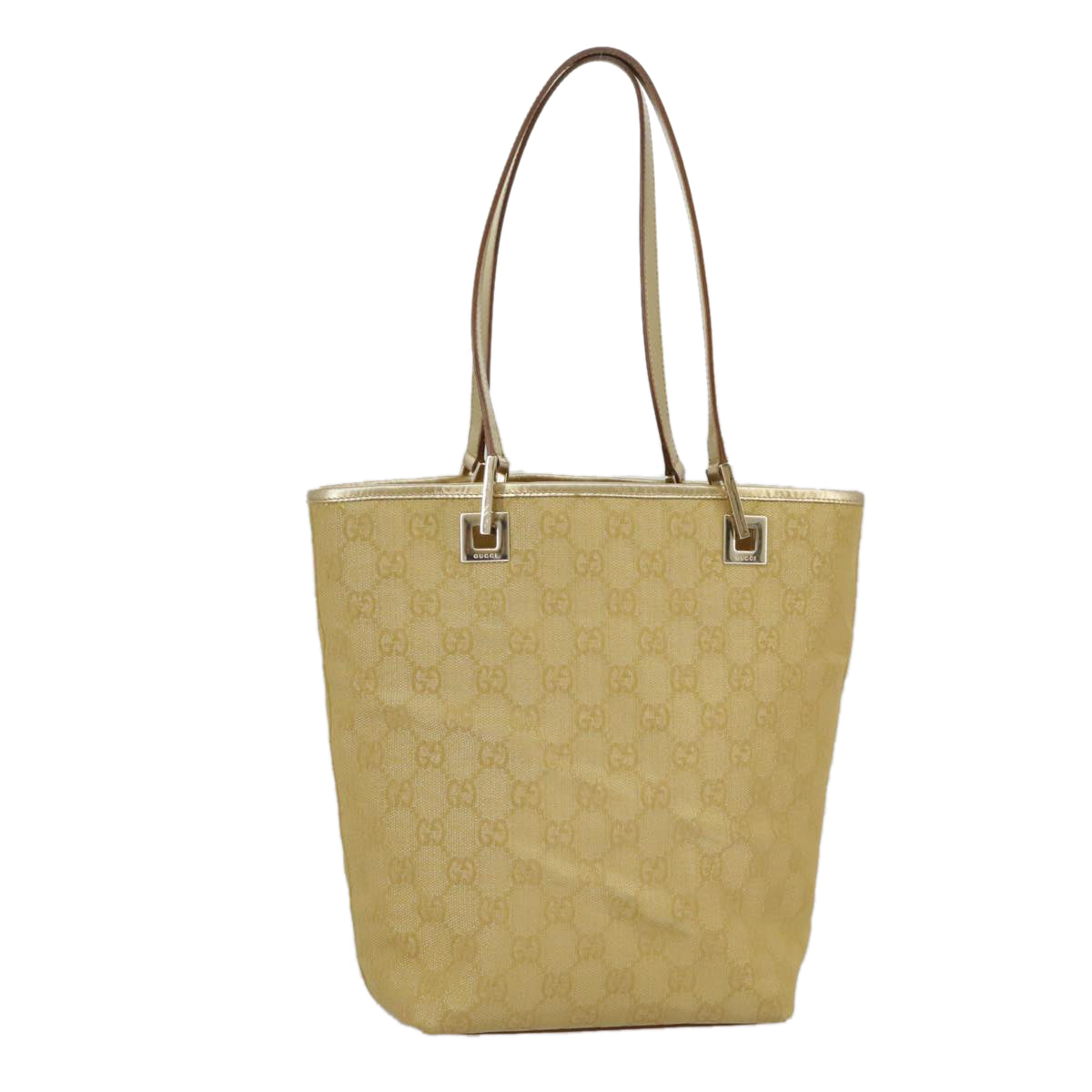 GUCCI GG Canvas Tote Bag Gold Tone Gold 002 1099  98426