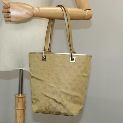 GUCCI GG Canvas Tote Bag Gold Tone Gold 002 1099  98426