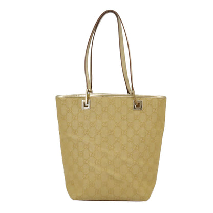 GUCCI GG Canvas Tote Bag Gold Tone Gold 002 1099  98426
