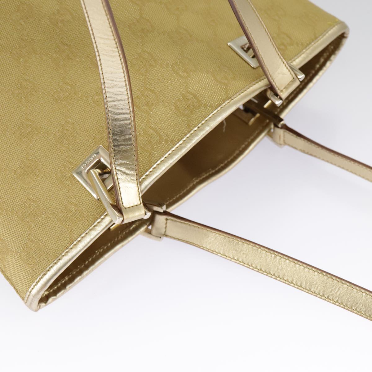 GUCCI GG Canvas Tote Bag Gold Tone Gold 002 1099  98426