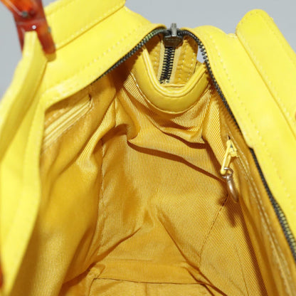 CHANEL Matelasse Hand Bag Lamb Skin Yellow CC 98431