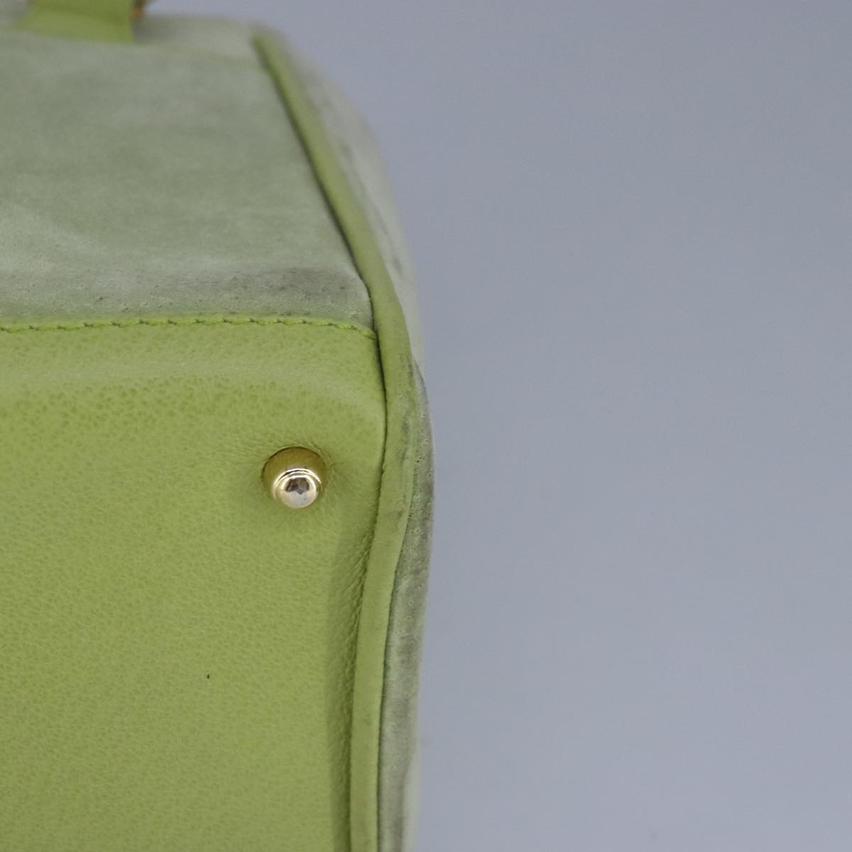 GUCCI Bamboo Hand Bag Suede 2way Gold Light green 000 122 0316  98469