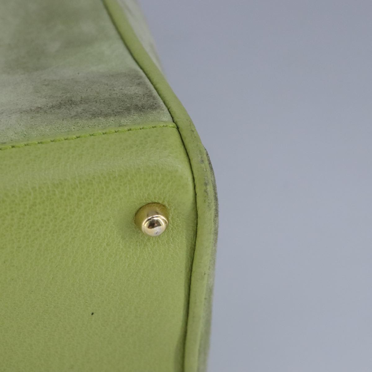 GUCCI Bamboo Hand Bag Suede 2way Gold Light green 000 122 0316  98469