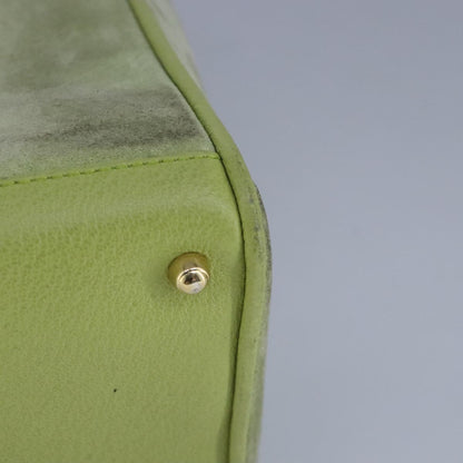 GUCCI Bamboo Hand Bag Suede 2way Gold Light green 000 122 0316  98469