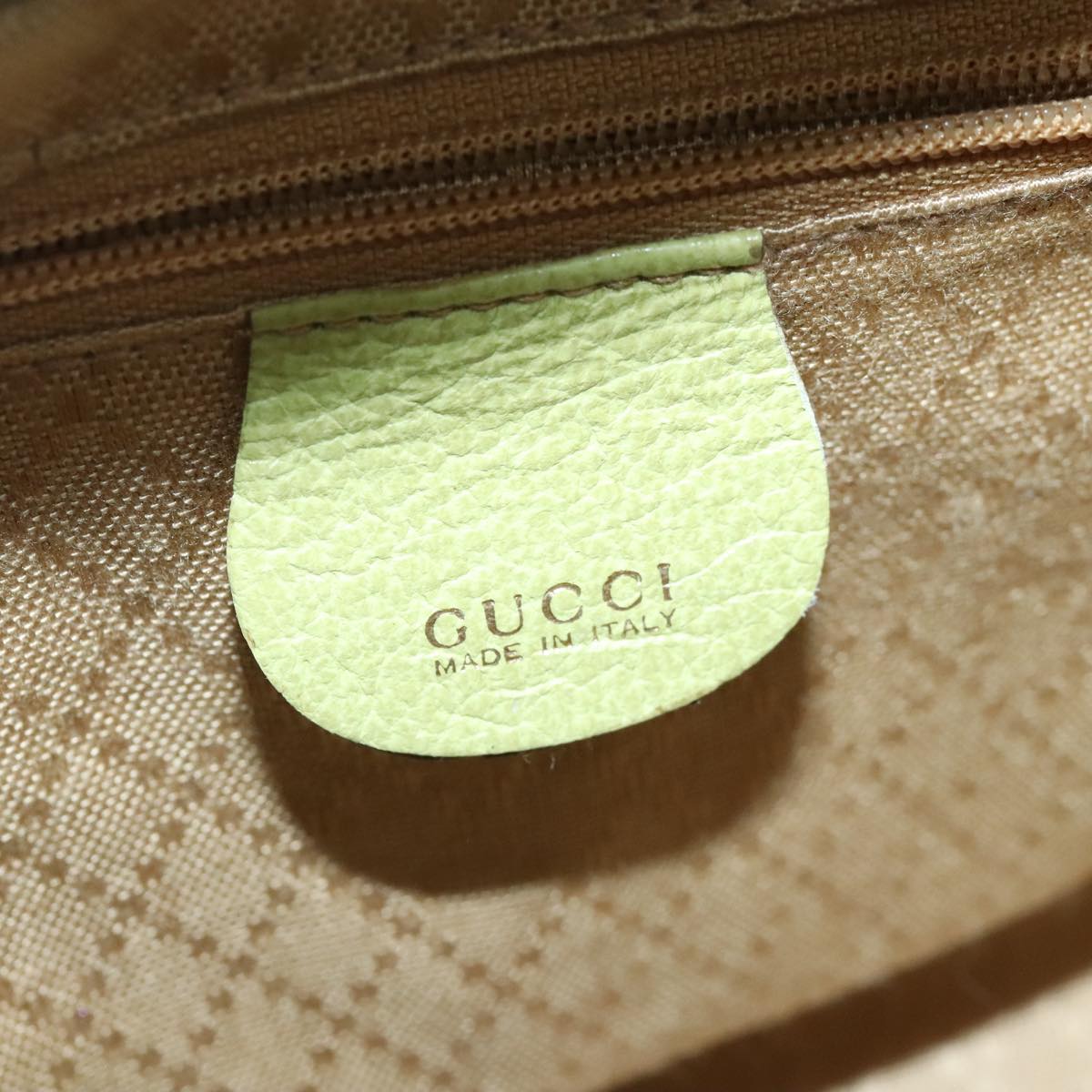 GUCCI Bamboo Hand Bag Suede 2way Gold Light green 000 122 0316  98469