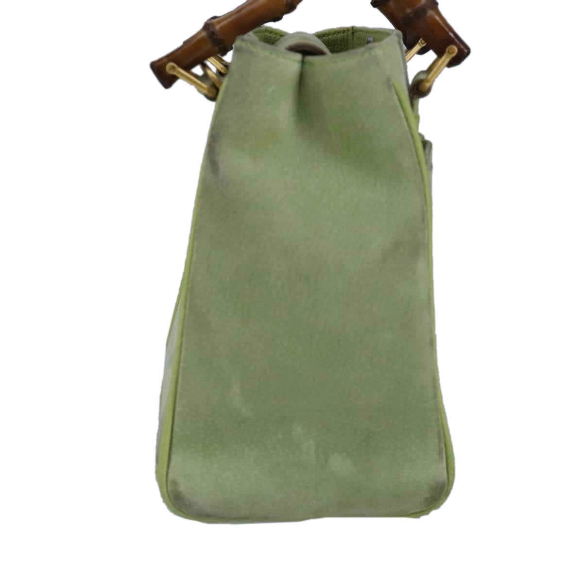 GUCCI Bamboo Hand Bag Suede 2way Gold Light green 000 122 0316  98469