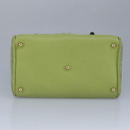 GUCCI Bamboo Hand Bag Suede 2way Gold Light green 000 122 0316  98469