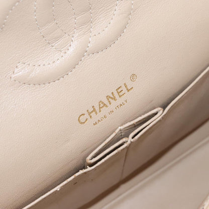 CHANEL Matelasse Chain Border Shoulder Bag Canvas Red Gold beige CC 98535