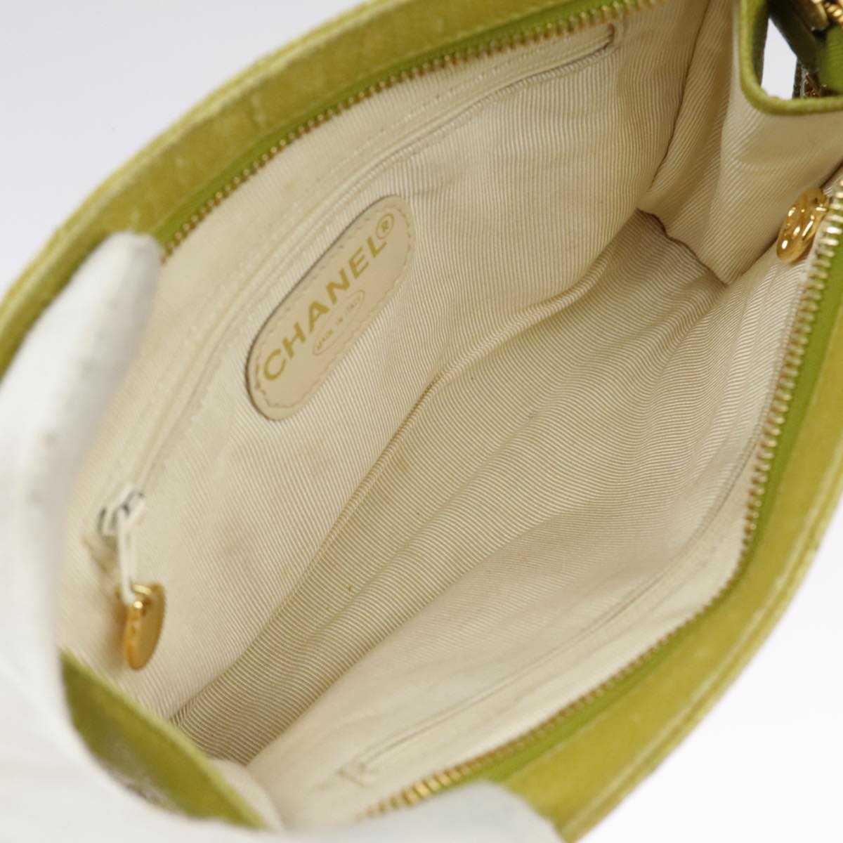 CHANEL Matelasse Waist bag Caviar Skin Gold Light green CC 98580