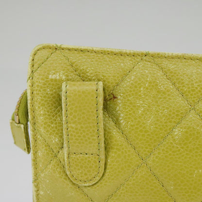 CHANEL Matelasse Waist bag Caviar Skin Gold Light green CC 98580