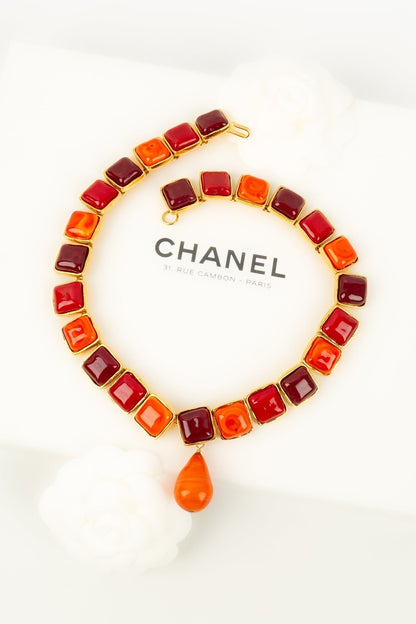 Collier en pte de verre Chanel 1990s
