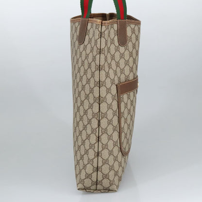 GUCCI GG Supreme Web Sherry Line Tote Bag PVC Beige Gold 002 123 6487  98704
