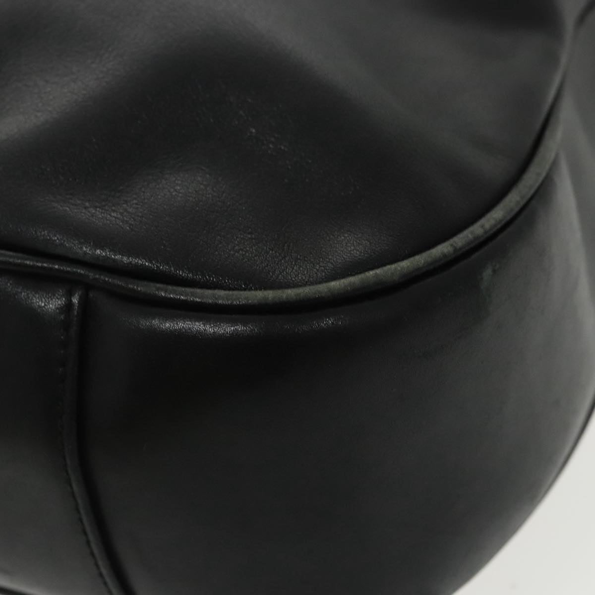GUCCI Bamboo Hand Bag Leather 2way Black Gold 001 1577  98735