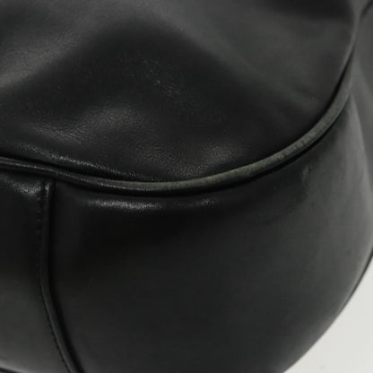 GUCCI Bamboo Hand Bag Leather 2way Black Gold 001 1577  98735