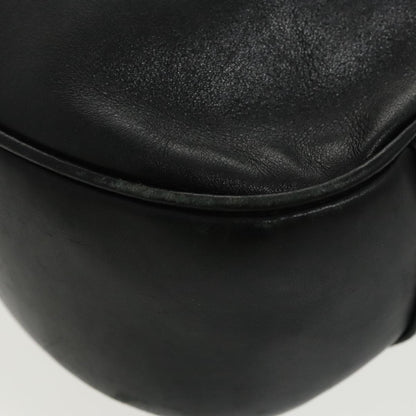 GUCCI Bamboo Hand Bag Leather 2way Black Gold 001 1577  98735