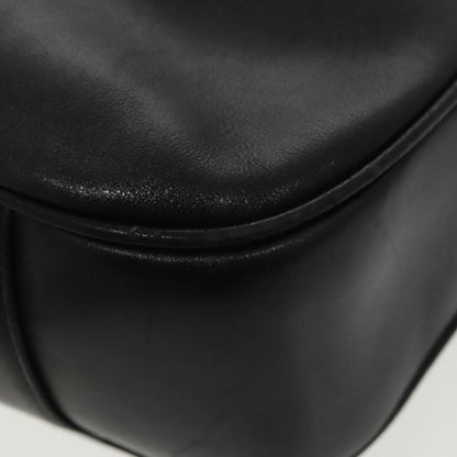 GUCCI Bamboo Hand Bag Leather 2way Black Gold 001 1577  98735
