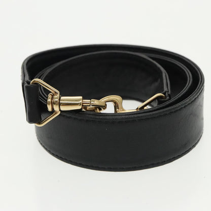 GUCCI Bamboo Hand Bag Leather 2way Black Gold 001 1577  98735
