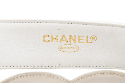 Chanel Vintage White PVC Panel Triple CC Shoulder Tote