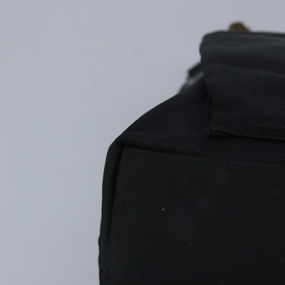 GUCCI Bamboo Hand Bag Nylon 2way Black Silver  99165