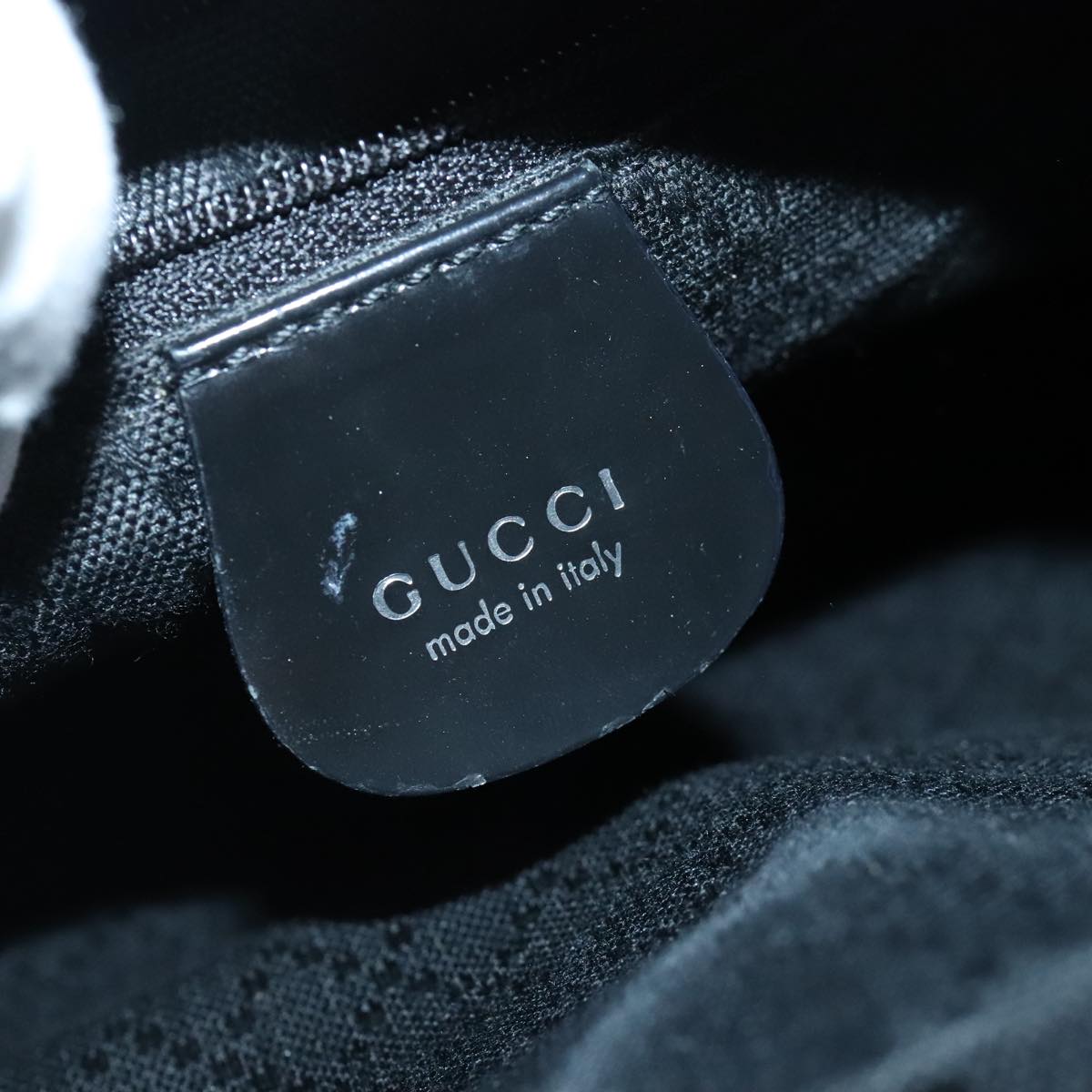GUCCI Bamboo Hand Bag Nylon 2way Black Silver  99165