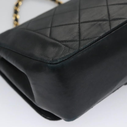 CHANEL Matelasse Turn Lock Chain Shoulder Bag Lamb Skin Black CC 99218