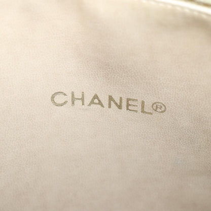 CHANEL Matelasse Chain Tote Bag Lamb Skin Beige Gold CC 99375