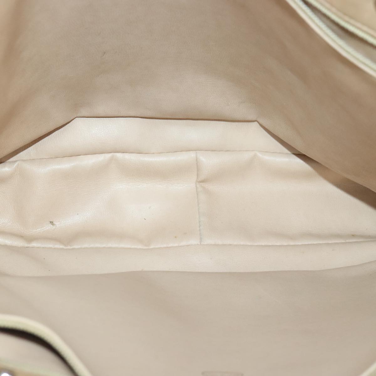 CHANEL Matelasse Chain Tote Bag Lamb Skin Beige Gold CC 99375