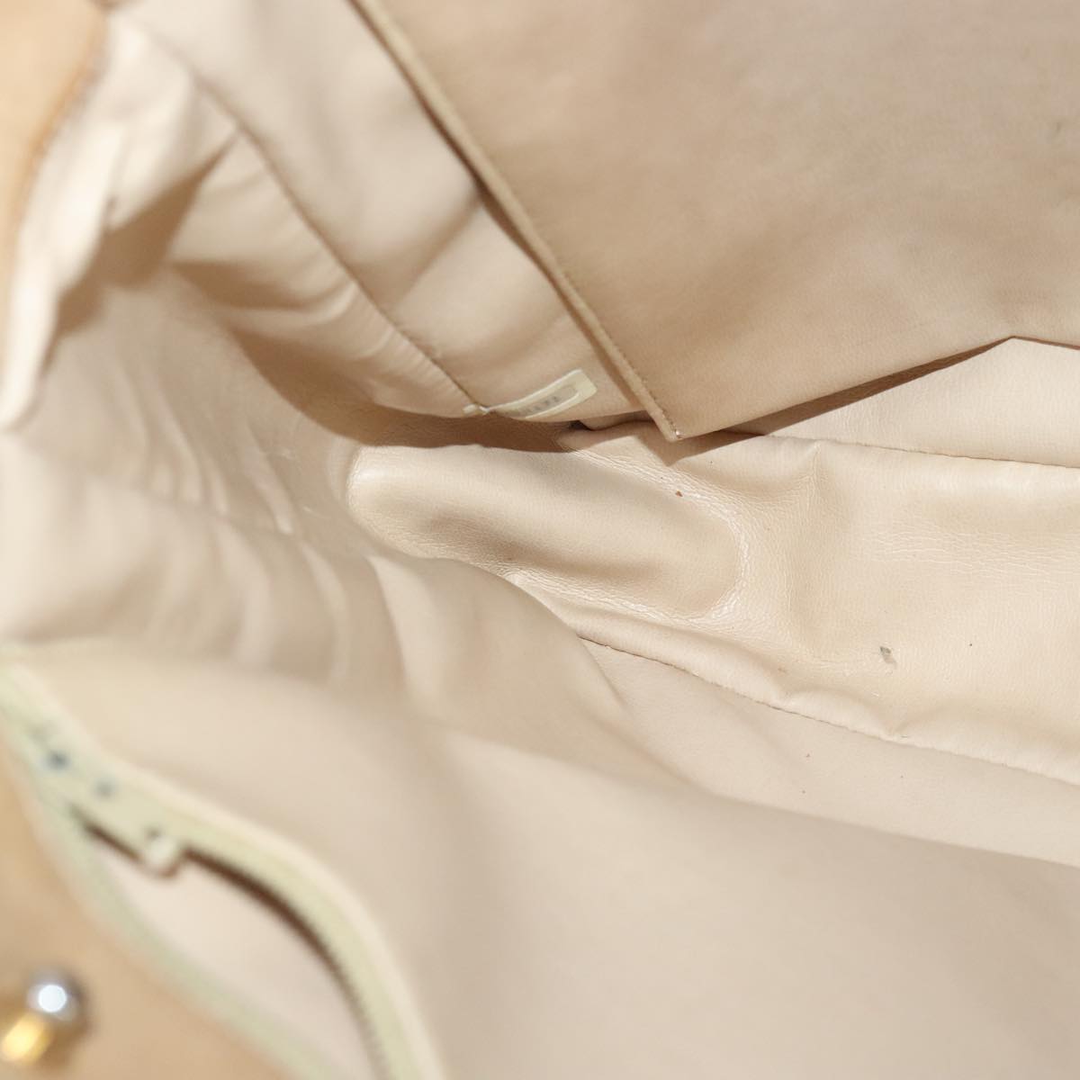 CHANEL Matelasse Chain Tote Bag Lamb Skin Beige Gold CC 99375