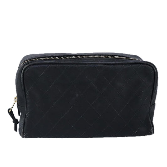 CHANEL Clutch Bag Lamb Skin Black CC 99481