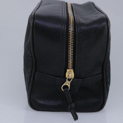 CHANEL Clutch Bag Lamb Skin Black CC 99481