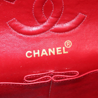 CHANEL Matelasse Chain Shoulder Bag Cotton Red Gold CC 99908