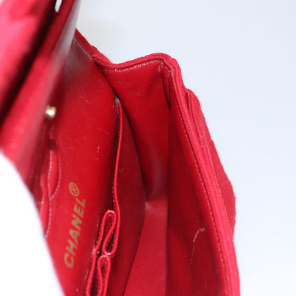 CHANEL Matelasse Chain Shoulder Bag Cotton Red Gold CC 99908